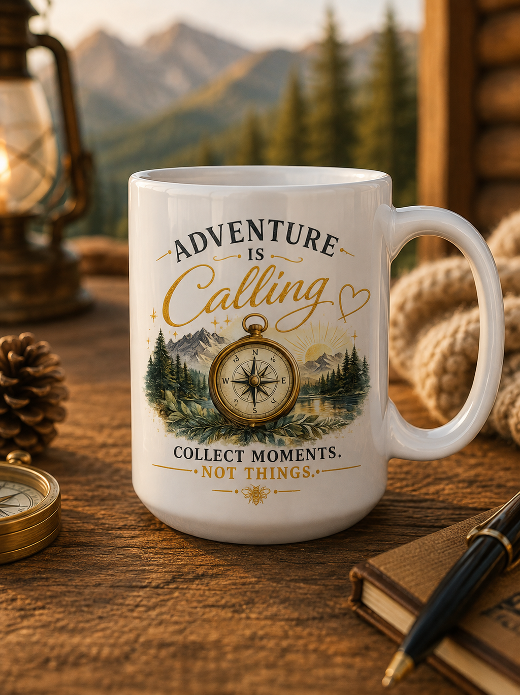 Adventure Is Calling – Collect Moments, Not Things – 11 oz Mug