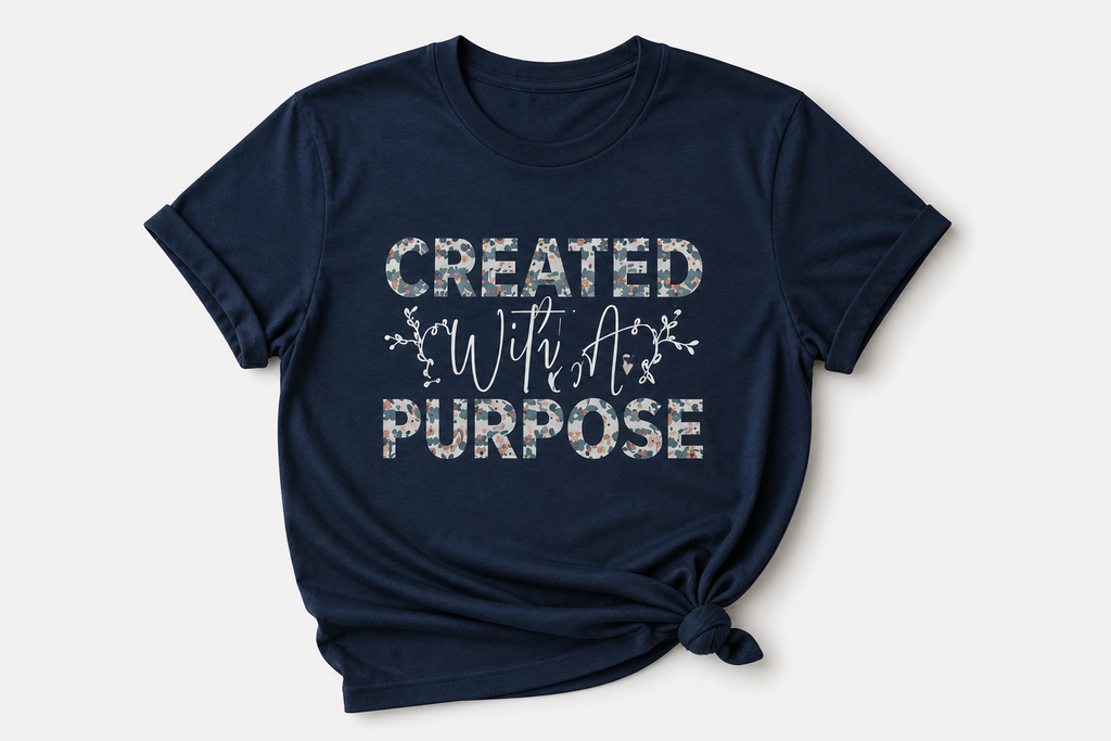 Created With Purpose T-Shirt – Faith Inspirational Shirt
