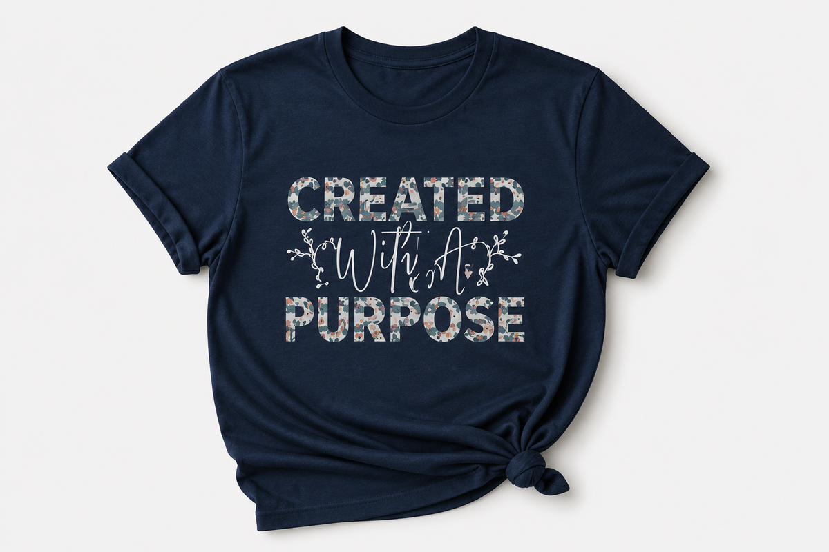 Created With Purpose T-Shirt – Faith Inspirational Shirt