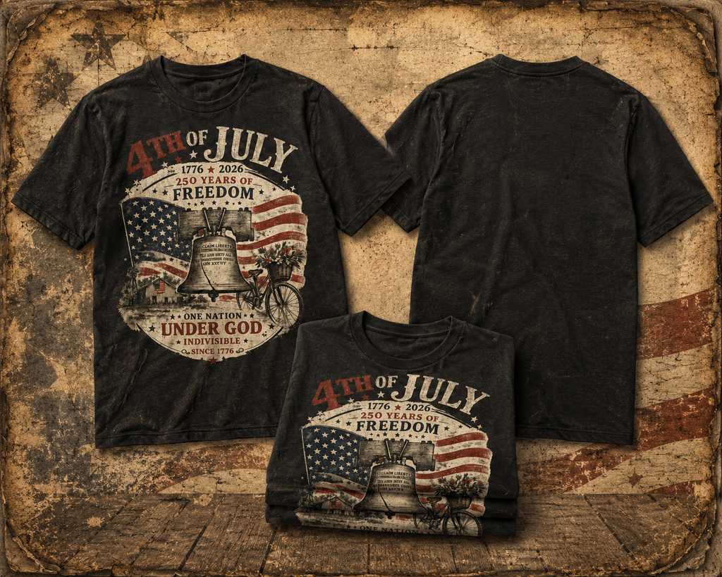 4th of July Vintage Freedom Shirt – 250 Years of Freedom Patriotic Tee