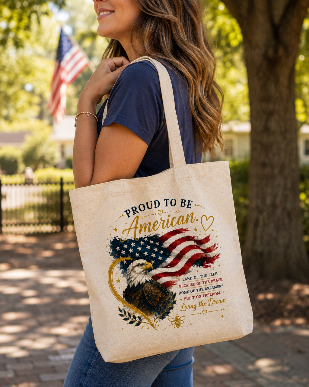 Proud to Be American Tote Bag – Living the Dream