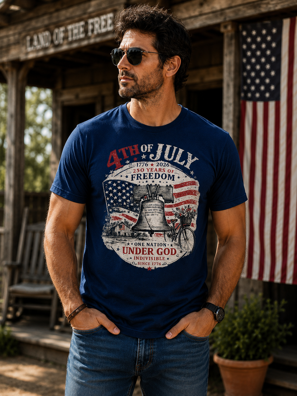 4th of July Vintage Freedom Shirt – 250 Years of Freedom Patriotic Tee