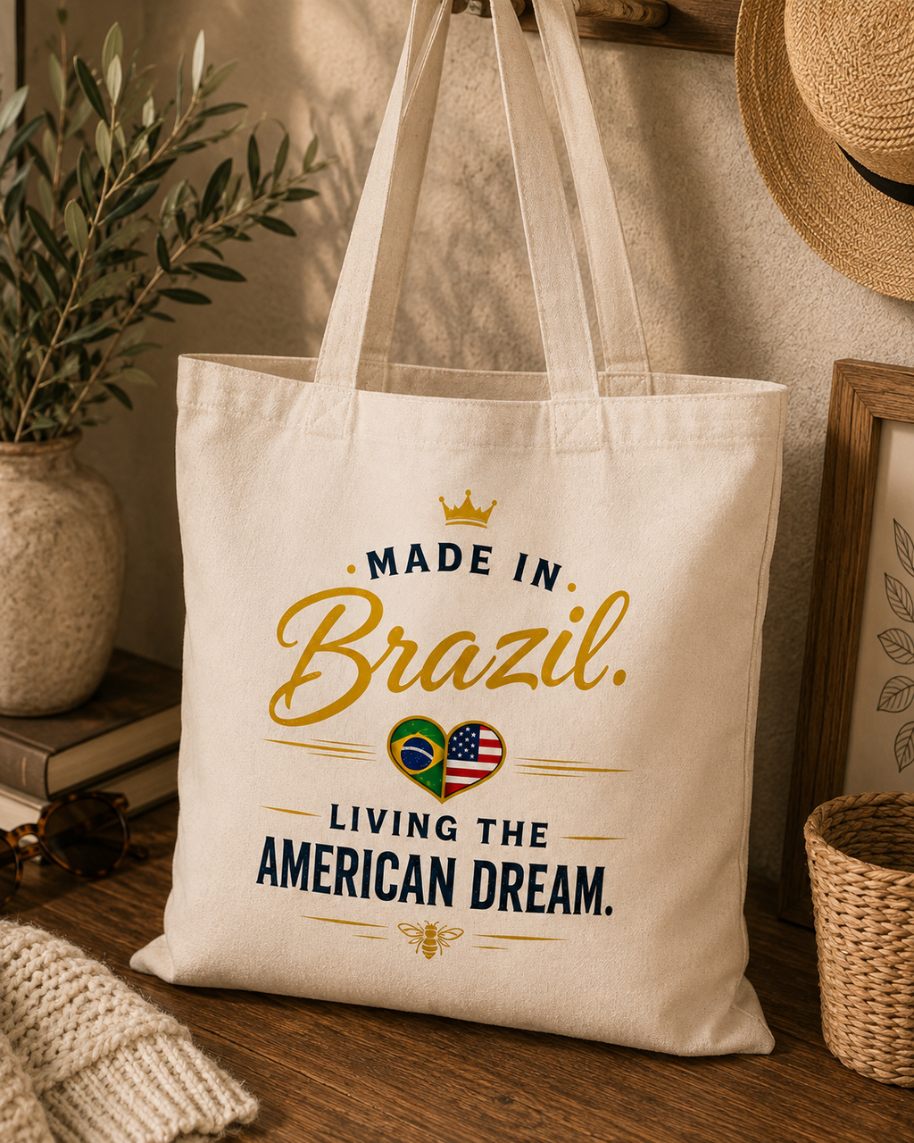 Made in Brazil Living the American Dream Canvas Tote Bag