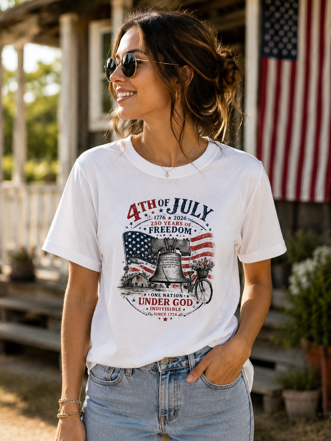 4th of July Vintage Freedom Shirt – 250 Years of Freedom Patriotic Tee