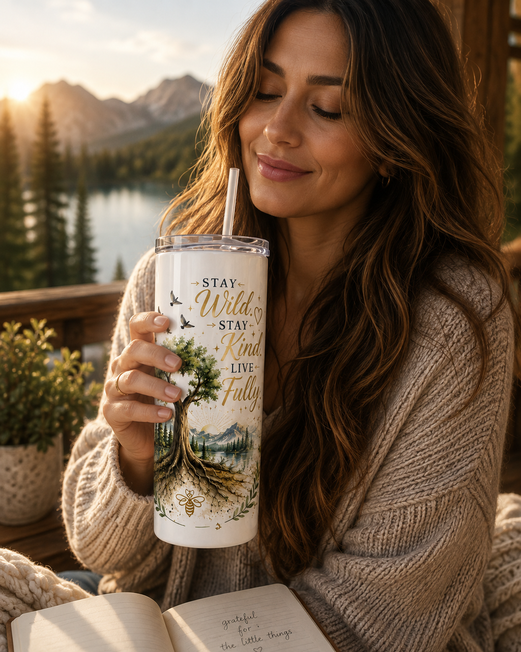 Stay Wild, Stay Kind, Live Fully – 20 oz Tumbler