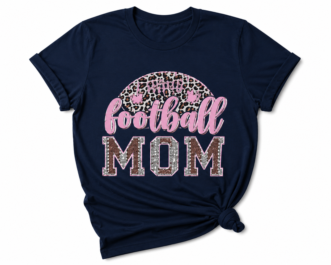Football Mom T-Shirt – Leopard Print Game Day Shirt