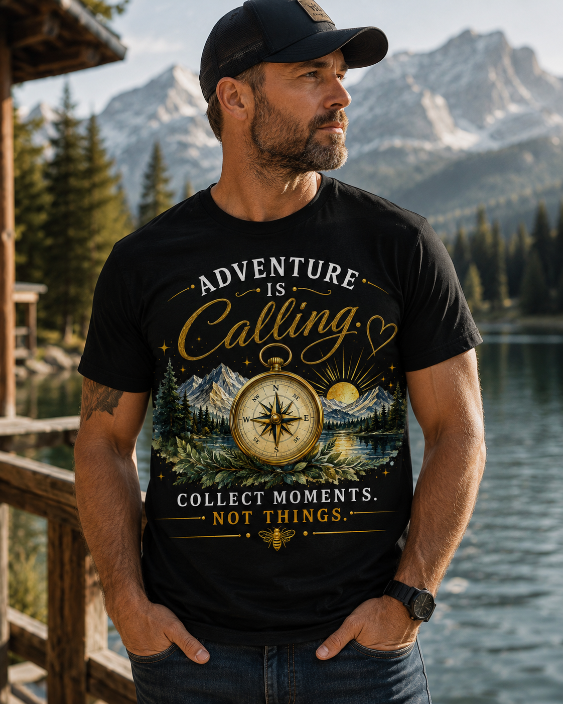Adventure Is Calling | Nature Graphic T-Shirt