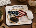 Proud to Be American Mouse Pad – Patriotic Eagle & American Flag Design