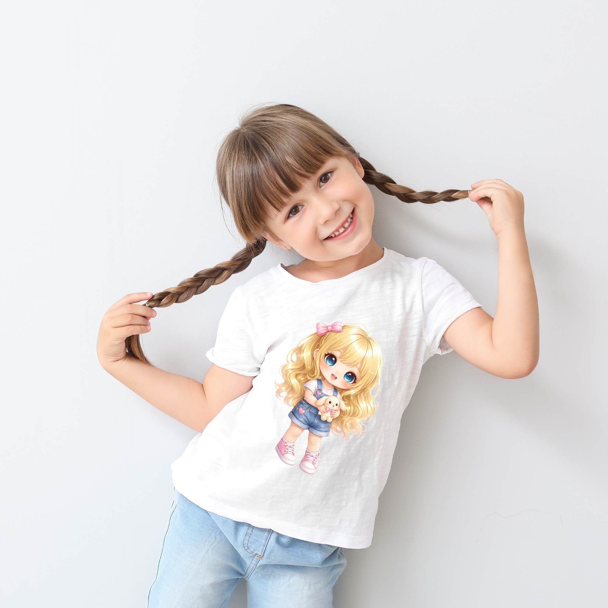 Cute Girl Doll T-Shirt – Toddler & Kids Tee | Pink Bee Collection