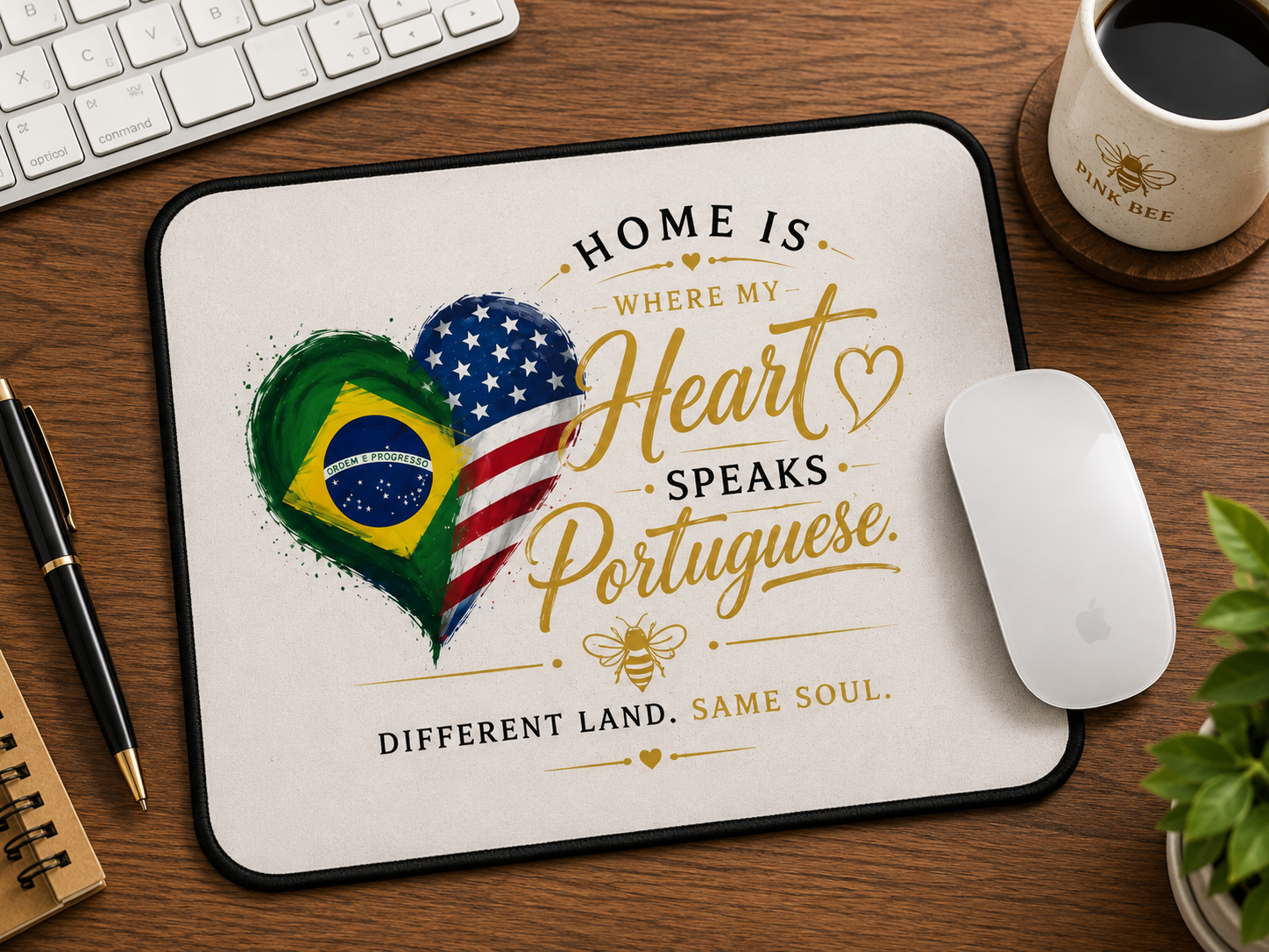 Home Is Where My Heart Speaks Portuguese Mouse Pad