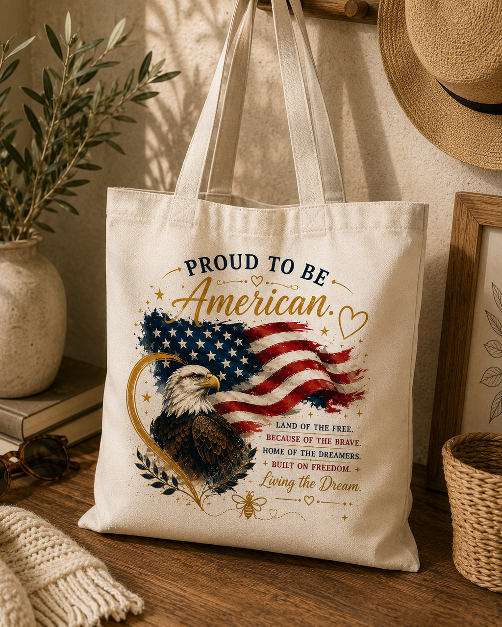 Proud to Be American Tote Bag – Living the Dream
