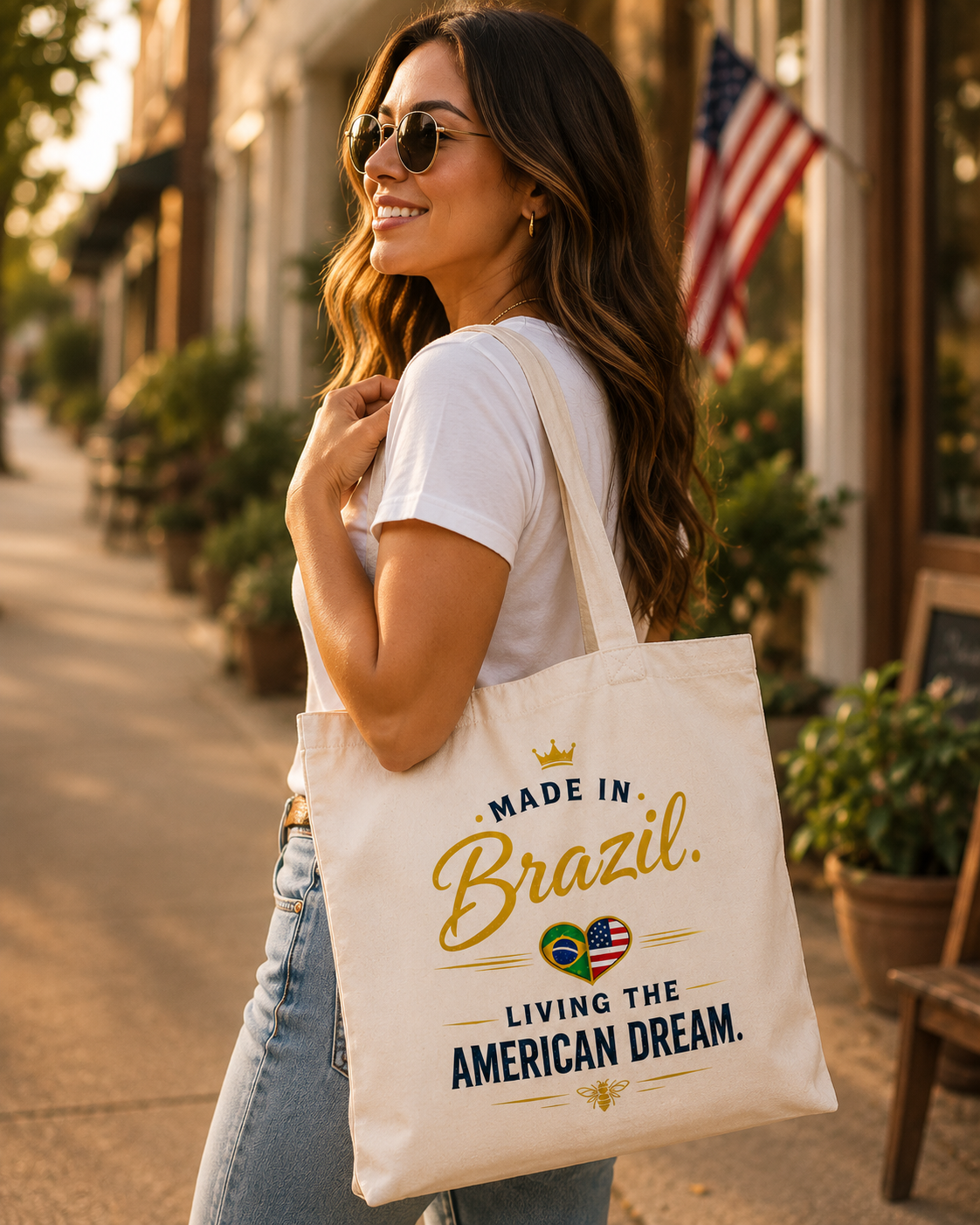 Made in Brazil Living the American Dream Canvas Tote Bag