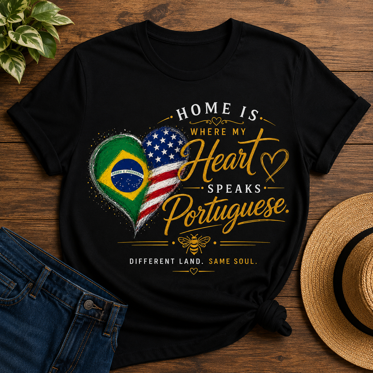 Home Is Where My Heart Speaks Portuguese | Unisex Graphic T-Shirt