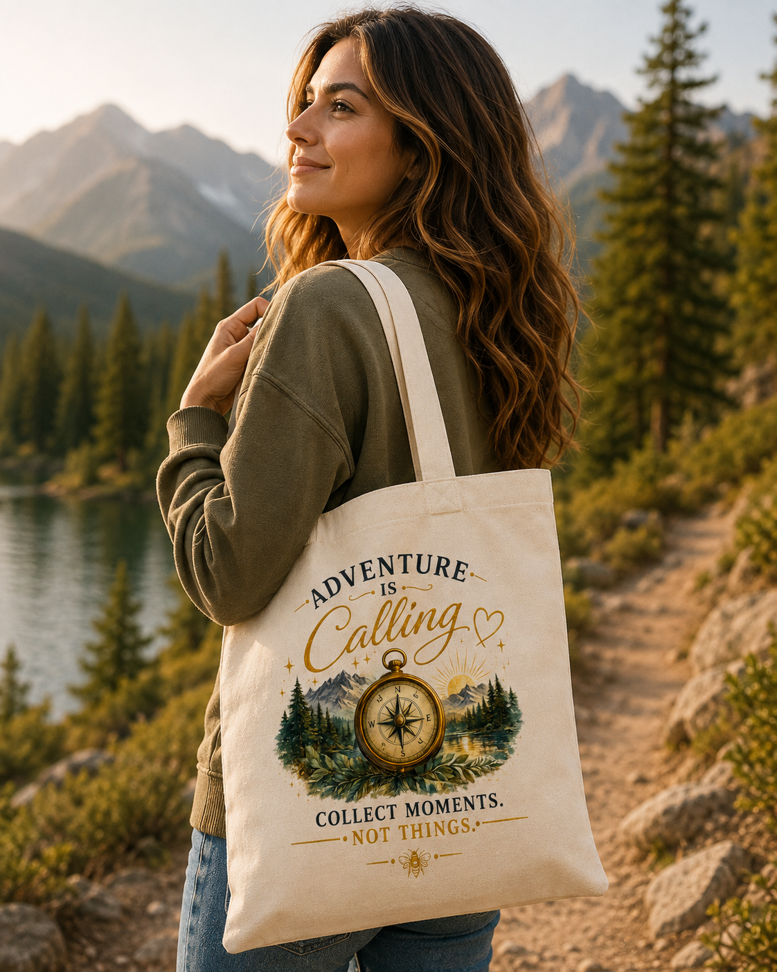 Adventure Is Calling Tote Bag – Collect Moments, Not Things