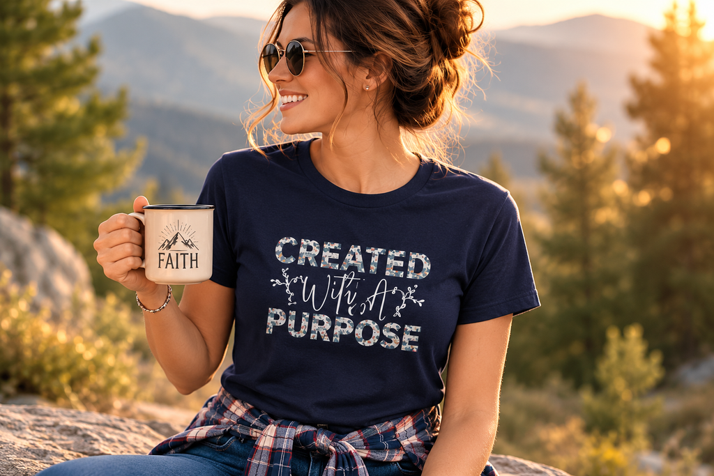 Created With Purpose T-Shirt – Faith Inspirational Shirt