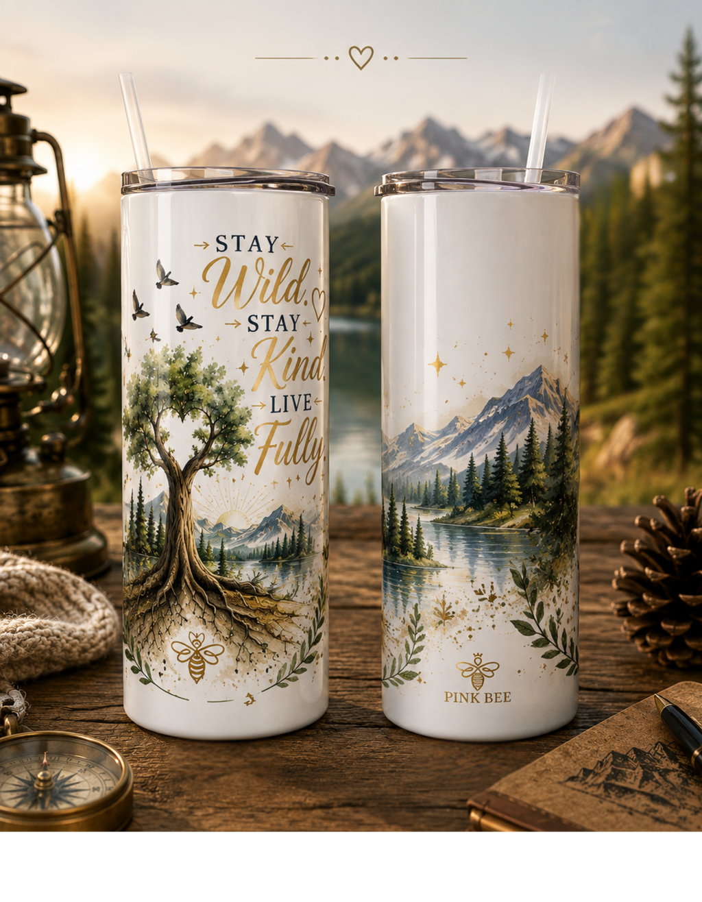Stay Wild, Stay Kind, Live Fully – 20 oz Tumbler