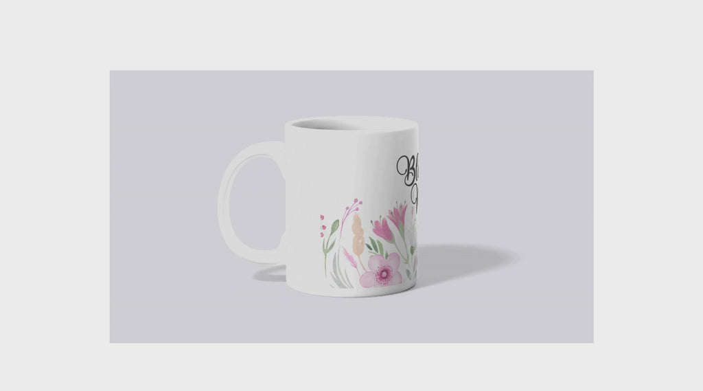 Blessed Mom Floral Mug