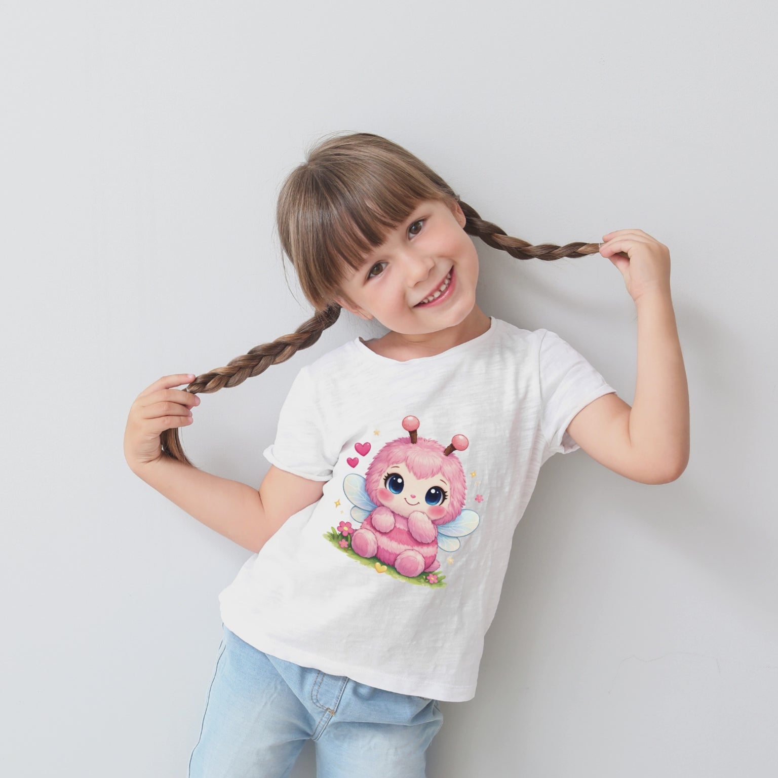 Bee Happy Girls Tee – Pink Bee Collection